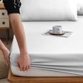 thumbnail image 1 of Qiopertar Fitted Sheet, Non-Slip Double Bed Fitted Sheet with All-Inclusive Elastic Pocket, Soft Fiber Bed Cover for Mattress Protection, 1 of 6