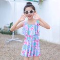 thumbnail image 2 of Girls Swimsuit 1 Piece Swimwear Quick Dry Flower Graphic Printed Bathing Suits 6-7 Years, 2 of 9