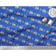 thumbnail image 2 of Soimoi Blue Moss Georgette Fabric Snowman & Snowflake Christmas Decor Fabric Printed Yard 42 Inch Wide, 2 of 5