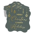 thumbnail image 1 of Inkdotpot Real Gold Foil Merry Christmas & Happy Text Tags Favor Bracket Shape Hang Pack Of 100 Paper Tags, 1 of 7