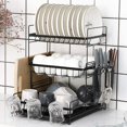 thumbnail image 3 of Kitchen Dish Drainer - 3 Tier Dish Drying Rack Multifunction Dish Draining Set with Removable Drip Tray Dishware Storage Rack, 3 of 7