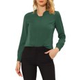 thumbnail image 1 of INSPIRE CHIC Blouse de Travail en Chiffon Unie à Manches Longues pour Femme TP Vert Foncé, 1 of 6