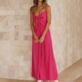 thumbnail image 2 of B91xZ Womens Jumpsuits Spaghetti Strap Loose Overalls with Pocket One Piece Rompers,Hot Pink M, 2 of 5