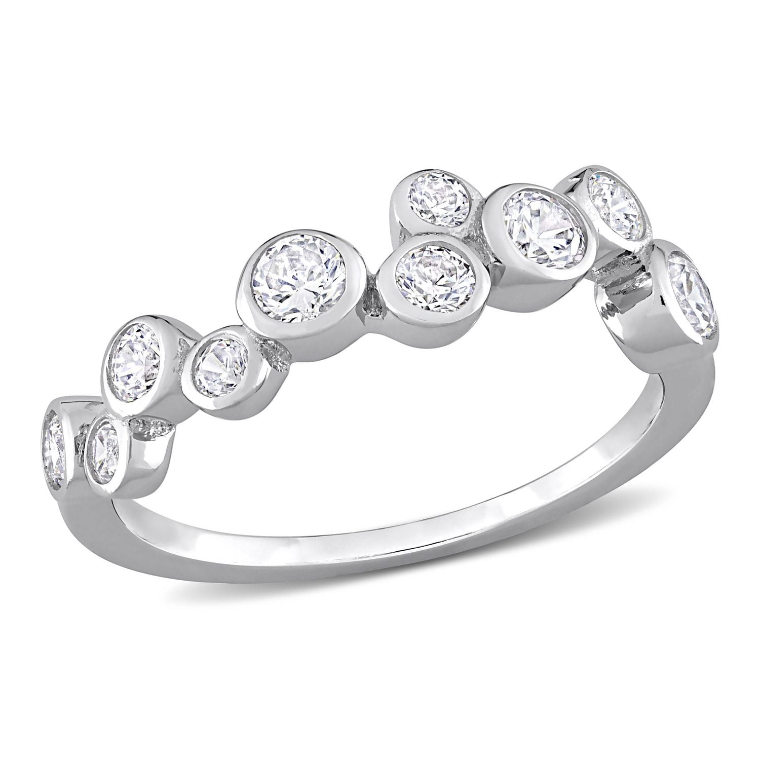 Bague de Miabella avec 1-1/5 Carat PBT de Zircon cubique en argent sterling