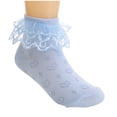 thumbnail image 1 of Penkiiy Toddler Ruffle Socks Girls Frilly Lace Socks Kids Ankle Dress Socks 2 -15 Years Blue, 1 of 5