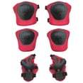 thumbnail image 3 of 6 Pcs Ensemble de Protection pour Vélo Enfants Adultes Sécurité Genou Patin à Glace Patin à Roues Alignées Sports Extérieurs Rouge, 3 of 6