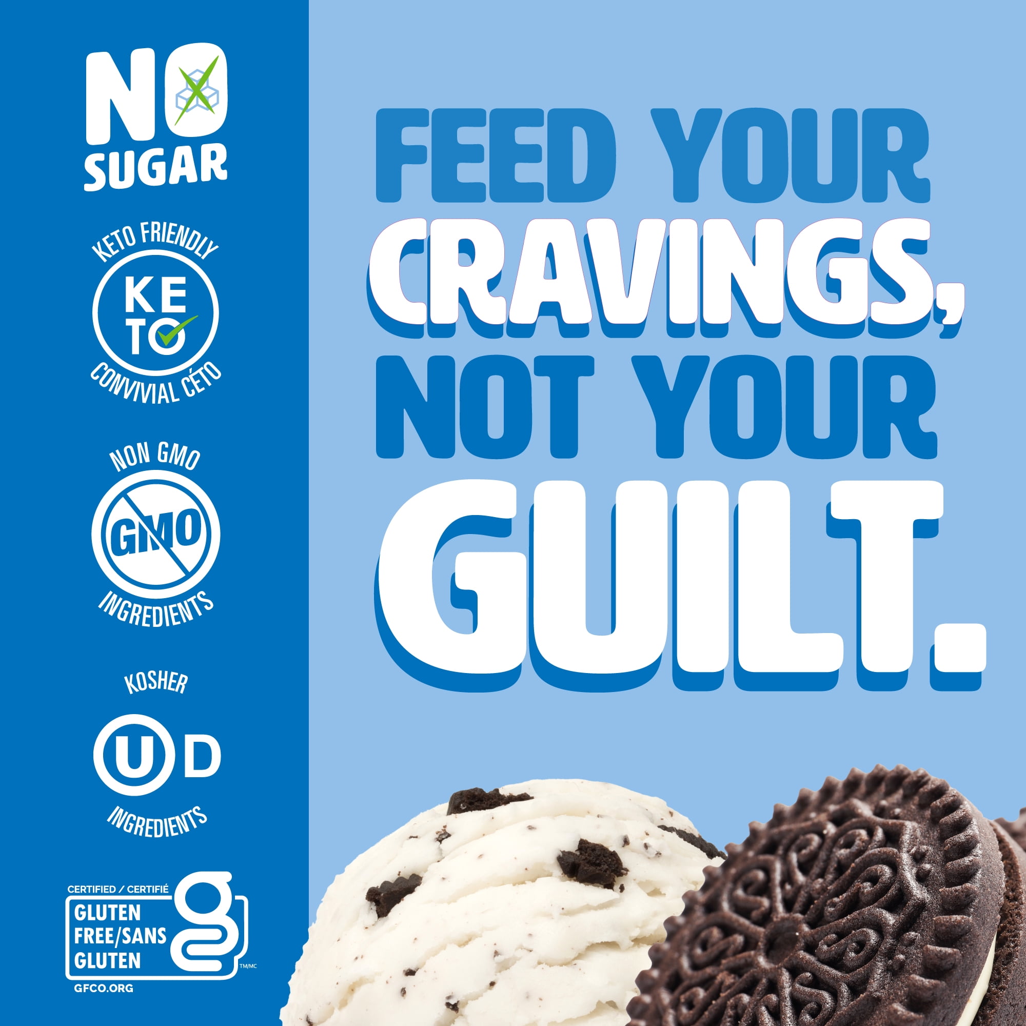 No Sugar Barre Céto Biscuits et crème, Paquet de 4