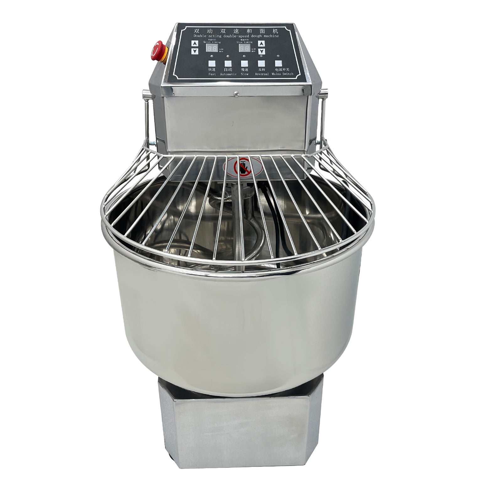 50L Dough Mixer Spiral Electric Dough Mixing Machine Double Action Double Speed with Speed Time Control 110V