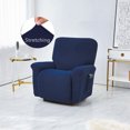 thumbnail image 4 of Housse Extensible pour Fauteuil Inclinable, Élastique, Couverture Complète, Unie, Lavable, Housse de Meuble, Housse de Sofa de Remplacement pour Lazyboy, Bleu Marine, 4 of 8