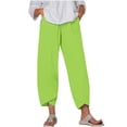 thumbnail image 2 of RXIRUCGD Capris d'Été Confortables et Amples pour Femmes, Couleur Unie, Vert, Taille : S, 2 of 5