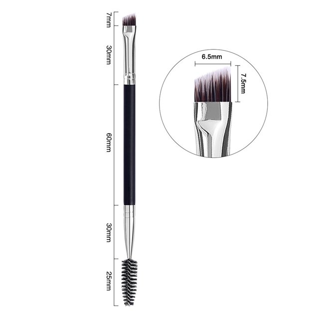 WIFKLSIIPG Eyebrow Double Ended Flat AngLED Eyeliner Eyeshadow Make up Brow Mascara Brush