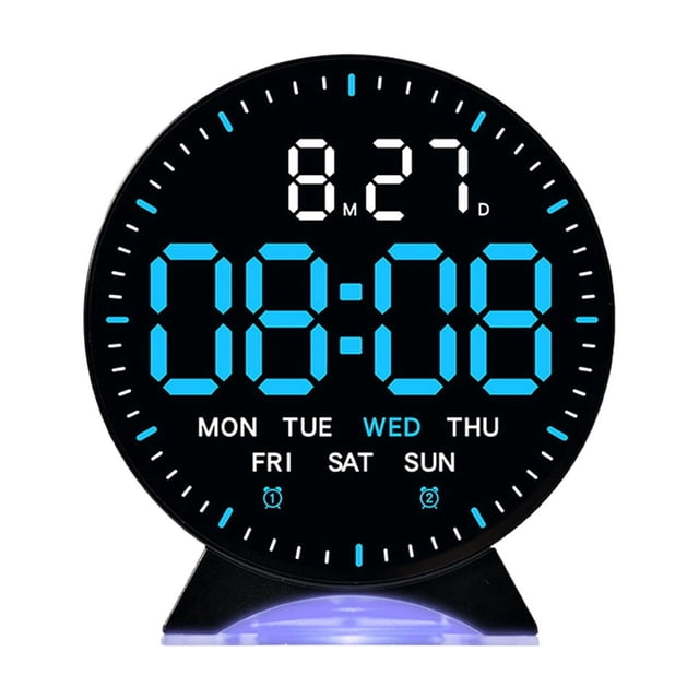 Digital Alarm Clock with Date, Temperature Display, DST, Brightness Control, Dual Power, LED Screen
