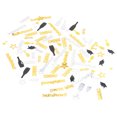 thumbnail image 2 of Graduation Party Confetti, Plastic Material Graduation Table Confetti High Gloss  For Gift Wrapping Black Gold Silver, 2 of 8