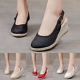 thumbnail image 4 of Sandale Espadrille à Talon Compensé à Bout Fermé pour Femmes, Style Mondain, à Bride Arrière, 4 of 9
