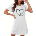 thumbnail image 3 of Cameland Chemises de Nuit à Manches Courtes pour Femmes Grande Taille, Douces et Confortables, Chemise de Sommeil Décontractée à Imprimé, Robe de Nuit pour Femmes, 3 of 4