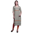 thumbnail image 1 of Bimba Kurtis Droits à Panneaux pour Femmes Robe Kurti Longue Haut Indien Imprimé, 1 of 5