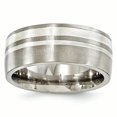 thumbnail image 1 of Edward Mirell Titane & Argent Sterling Bande Brossée 9mm Taille 8, 1 of 4