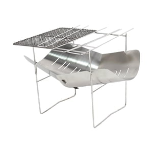 S SERENABLE Portable BBQ Grill Detachable Sturdy Wood Burning Lightweight Charcoal Grill With 3 Skewers Net