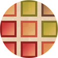 thumbnail image 1 of Ahgly Company Tapis d'Intérieur Lavables en Machine, Ronds, Transitionnels, Orange Jaune, Ronds de 8', 1 of 7