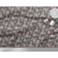 thumbnail image 2 of Soimoi Gray Rayon Fabric Leaves & Grandiflora Roses Floral Print Sewing Fabric Yard 42 Inch Wide, 2 of 5
