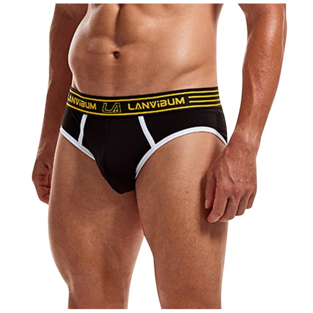 B91xZ Men's Underwear Breathable Cotton Micro-Stretch Assorted Briefs,Black XL