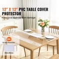 thumbnail image 2 of KFFKFF Feuille de Protection Transparente pour Table, Dimensions 12 Pouces x 12 Pouces/305 x 305 mm, Nappe en Plastique PVC à Densité de 1,5 mm, Résistante à l'Eau, Idéale pour Bureau de Travail, Table Basse, Table de Salle à Manger, 2 of 9