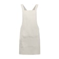 thumbnail image 2 of Oleegame 2PC Pretty Apron Women Cotton Linen Cross Back Apron Japanese Housework Kitchen Wrap Pinafore BG Beige, 2 of 2