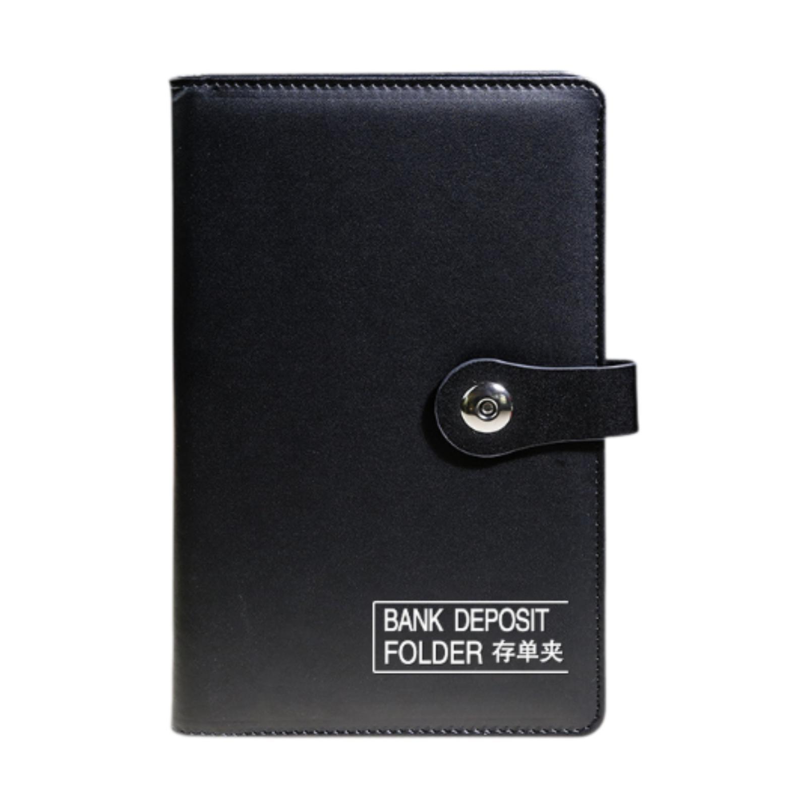 HILABEE PU Leather Notebook Binder Refillable Loose Leaf Budgets Binder for Work Travel Black