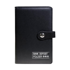 HILABEE PU Leather Notebook Binder Refillable Loose Leaf Budgets Binder for Work Travel Black