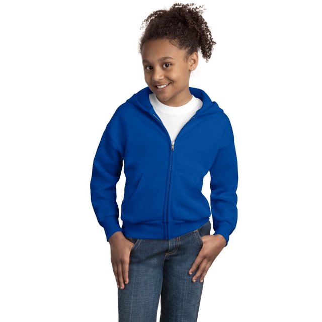 Hanes Girls Comfortblend EcoSmart Full-Zip Hooded Sweatshirt