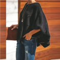 thumbnail image 3 of Women's Solid Color Casual Hollow Chain Link Loose Knitted Bat Sweater Sweater, 3 of 4