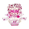 thumbnail image 1 of KLKCMS Popup Card Handmade Romantic Flower Heart Decorative for Holiday Wedding Her Mum, 1 of 9