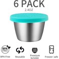 thumbnail image 5 of EcoNesxp 6 Pack Ounces Reusable Leak-proof Condiment Containers Small Sauce Containers Set Stainless Steel Condiment Containers with Silicone Lids, 5 of 5