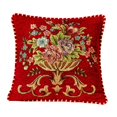 thumbnail image 4 of GROWTH TANK 19x19inch Jacquard Pillow Cover Machine Wash Floral Pattern Pillowcase for Sofa, Red, 4 of 9