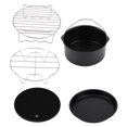 thumbnail image 4 of 7Inch 5pcs/set Air Fryer Accessories Kit Pizza Pan Cake Barrel Metal Holder Cooking Tools, 4 of 14