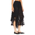 thumbnail image 2 of Gupgi Women Lace Skirts Solid Color Irregular Midi Skirt High Waist Ruffle See Through Skirts, 2 of 7
