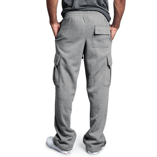 RKSTN Cargo Pantalon pour Hommes à Multiples Poches, Réfléchissant, Jambe Droite, Salopette de Sport Décontractée, Pantalon Léger à Cordon de Serrage pour la Randonnée en Plein Air