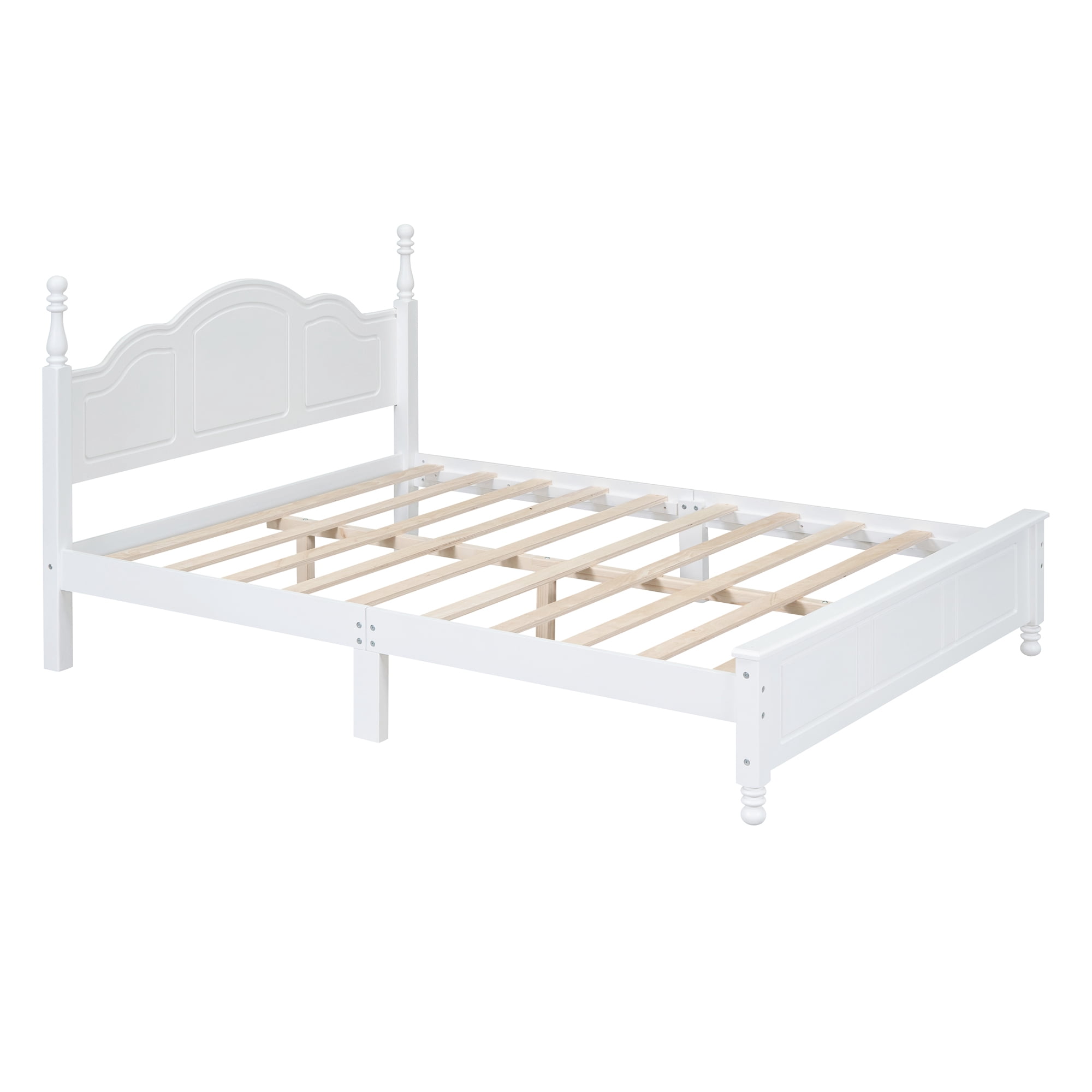 Lit plateforme en bois Noble House, style rétro, blanc, 2 places