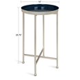 thumbnail image 4 of Kate and Laurel Celia Round Foldable Tray Accent Table, 14" x 14" x 25.75", Navy and Silver, Modern Minimalist Design and Magnetic Detachable Tabletop, 4 of 5