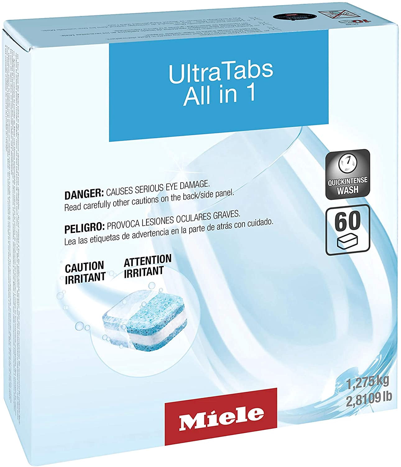 Miele UltraTabs HyClean Dishwasher Tablets, Biogradeable Packaging, Phosphate-Free, Pack of 60 Tablets 12738130