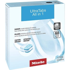 Miele UltraTabs HyClean Dishwasher Tablets, Biogradeable Packaging, Phosphate-Free, Pack of 60 Tablets 12738130