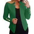 thumbnail image 4 of IMENGL Manteau cardigan Court à Col Cranté à Manches Longues d'Automne Brun, Vert 4TG, Taille M-5TG, 4 of 7