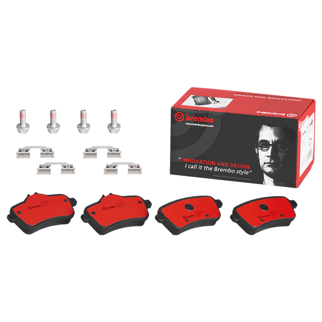 Brembo Brake Pad P50100N NAO; FMSI Number D1630-8848; Ceramic; Set Of 4; With Hardware/Brake Caliper Screws