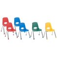 thumbnail image 1 of Factory Direct Partners 10365 14" School Stack Chair, Stacking Student Chairs with Chromed Steel Legs and Ball Glides - Assorted Colors (6-Pack), 1 of 1