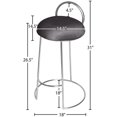 thumbnail image 5 of Meridian Furniture Ring Soft Gray Velvet Counter Stool in Brushed Chrome Finish, 5 of 5
