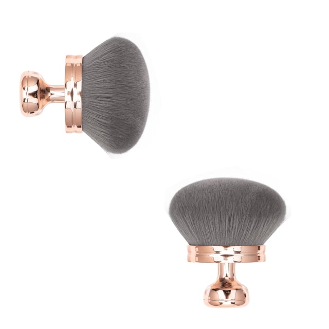 Extra Large Body Makeup Brushes, 2 PC 3.2" Wide Round Kabuki Brush - Self Tanner Applicator for Legs & Back, Bronzer Blending Brush with Drawstring Bag (Rose Gold *2 Packs)
