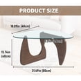 thumbnail image 2 of ClinQ 31.5" Coffee Table for Living Room, Mid Century Modern Center Table with Clear Glass Top and Walnut Wood Base, Transparent/Walnut, 2 of 6