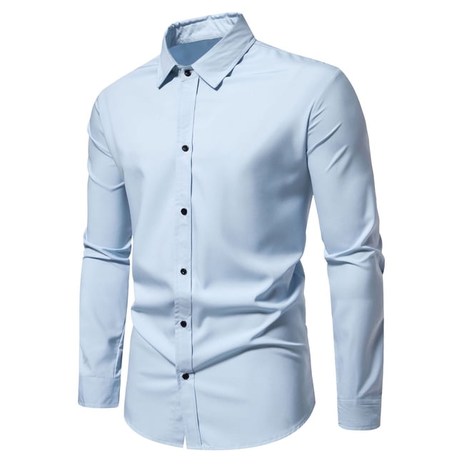 Chemise à Manches Longues pour Hommes Homme Décontractée Mode Col Rabattu Bouton Chemise à Manches Longues Blouse Chemises à Manches Longues pour Hommes