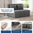 thumbnail image 4 of Bingirl 76-Inch 4-In-1 Convertible Loveseat Sofa Bed with Pillows in Dark Gray, 4 of 7