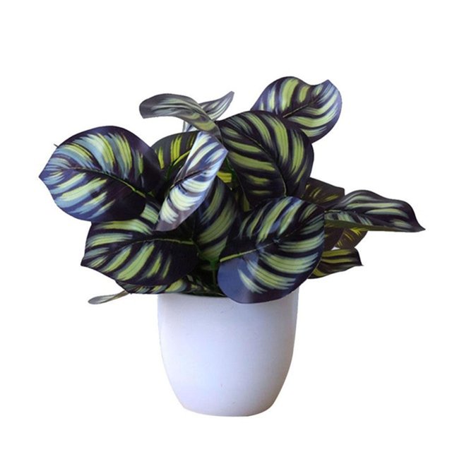 fastboy Artificial Potted Plant Leaf Simulation Leaves Home Office Desktop Greenery Decoration, Plant Type 2
